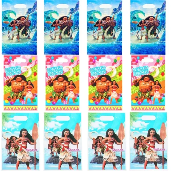 10/50pcs Moana Theme Loot Bag Children's Birthday Party Disposable Plastic Candy Biscuit Handheld Gift Bag Party Supplies Decora 1