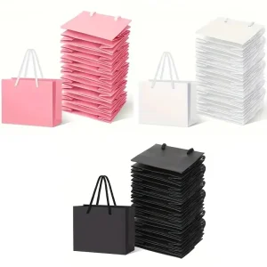 5/10pcs mini party gift bag with handle, suitable for wedding, birthday, earrings jewelry storage, party decoration gift packag 1