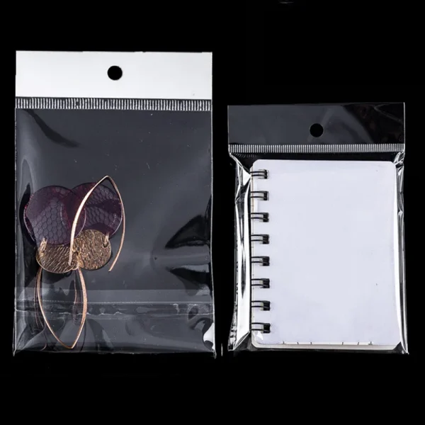 transparent plastic hanging self-adhesive bag, self-sealing jewelry, candy packaging, re-sealable gift biscuit packaging bag 3