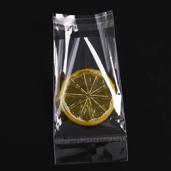 transparent plastic hanging self-adhesive bag, self-sealing jewelry, candy packaging, re-sealable gift biscuit packaging bag 6