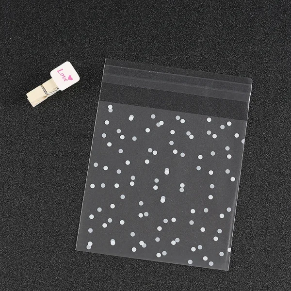 100PCs Transparent Dot Bags Small Ziplock Food Packaging  Clear Fresh-keeping Dustproof Reclosable Candy Cookie DIY Storage 2