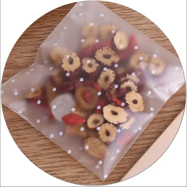 100PCs Transparent Dot Bags Small Ziplock Food Packaging  Clear Fresh-keeping Dustproof Reclosable Candy Cookie DIY Storage 3