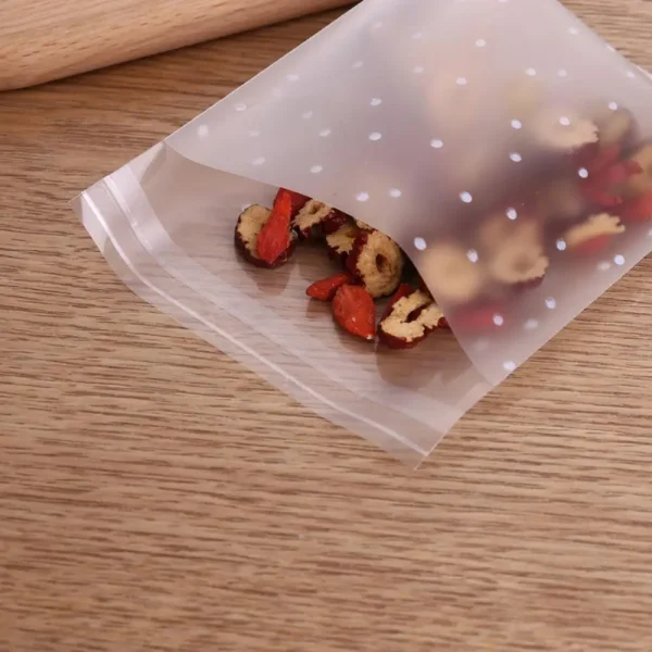 100PCs Transparent Dot Bags Small Ziplock Food Packaging  Clear Fresh-keeping Dustproof Reclosable Candy Cookie DIY Storage 4