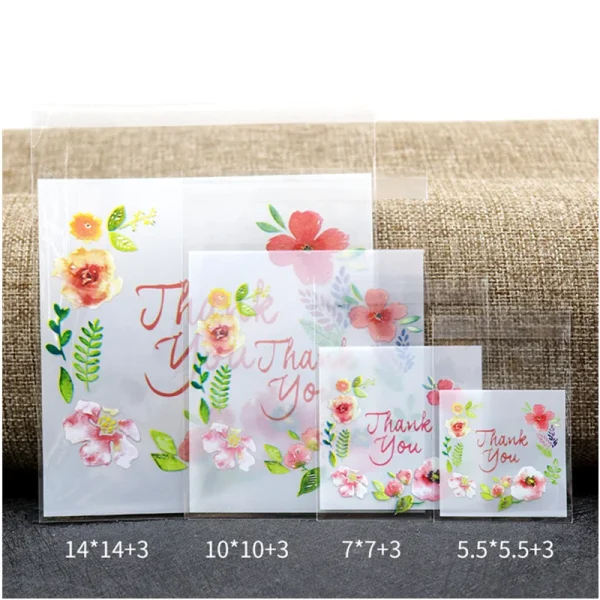 Plastic Bags Thank you Cookie&Candy Bag Self-Adhesive For Wedding Birthday Party Gift Bag Biscuit Baking Packaging Bag 2