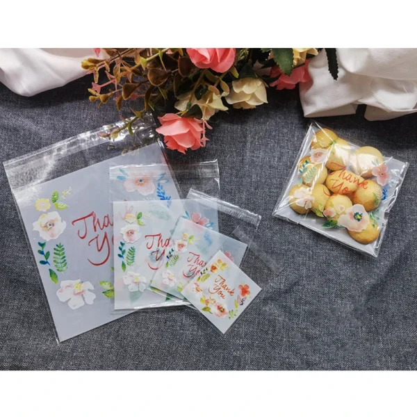 Plastic Bags Thank you Cookie&Candy Bag Self-Adhesive For Wedding Birthday Party Gift Bag Biscuit Baking Packaging Bag 3