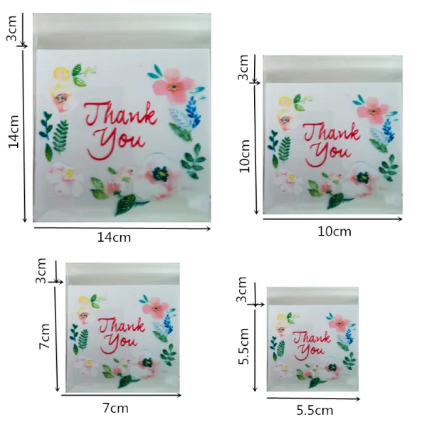 Plastic Bags Thank you Cookie&Candy Bag Self-Adhesive For Wedding Birthday Party Gift Bag Biscuit Baking Packaging Bag 4