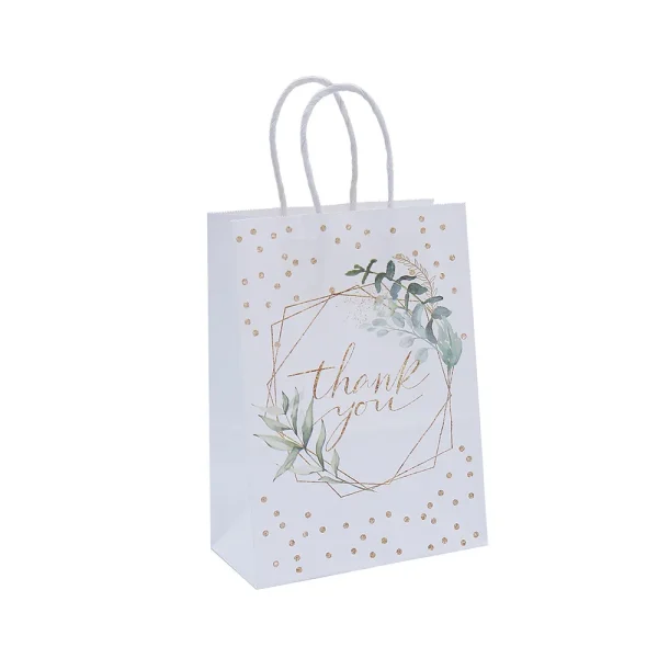 Thank you Gift Bags, Wedding Favors, Bridal Shower Party Supplies, Birthday Present Bags, Kraft Paper Goodie Bags for Guests 6
