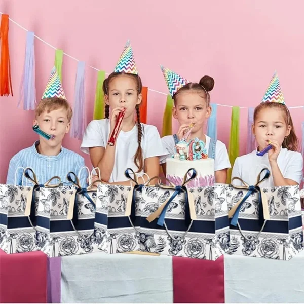 1/5/10/20PCS Flower Gift Bag Gift Packaging New Year Valentine’s Day Wedding Party Tote Decorative Floral Packaging 4