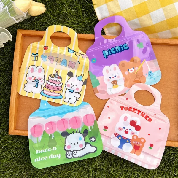 10/40 Pcs Cute Sealed Pocket Cartoon Sealed Bag Handheld Storage Bag Children's Day Gift Packaging Bag Self sealing Bag 1