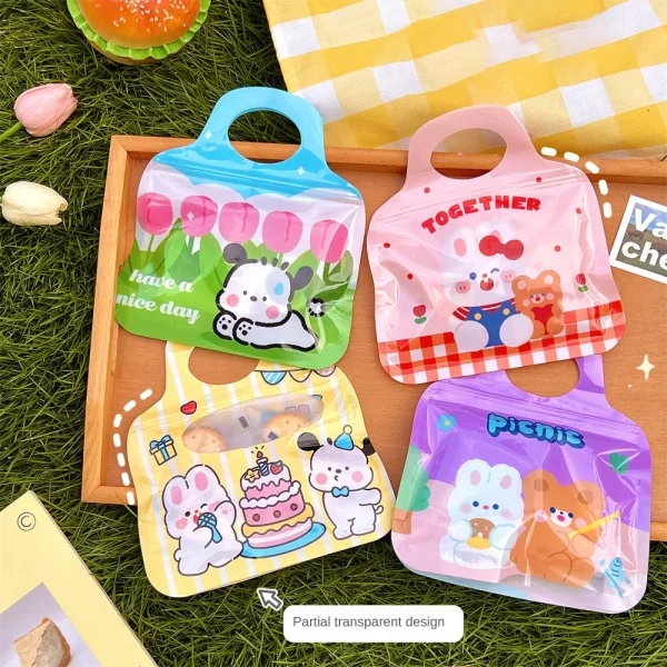 10/40 Pcs Cute Sealed Pocket Cartoon Sealed Bag Handheld Storage Bag Children's Day Gift Packaging Bag Self sealing Bag 2