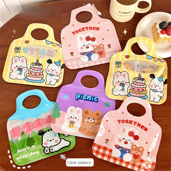 10/40 Pcs Cute Sealed Pocket Cartoon Sealed Bag Handheld Storage Bag Children's Day Gift Packaging Bag Self sealing Bag 3