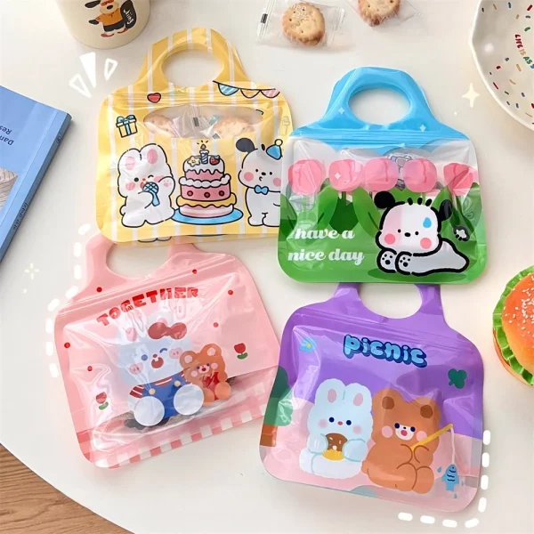 10/40 Pcs Cute Sealed Pocket Cartoon Sealed Bag Handheld Storage Bag Children's Day Gift Packaging Bag Self sealing Bag 6