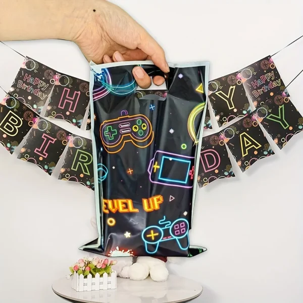Fluorescent line game machine PE gift bag stylish handbag party party gift bag 4