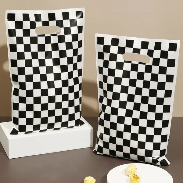 Black And White Checkered Bags Race Car Theme Party Favor Bag Goodie Candy Bags for Race Car Theme Birthday Party Decorations 1