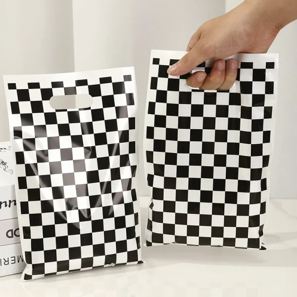 Black And White Checkered Bags Race Car Theme Party Favor Bag Goodie Candy Bags for Race Car Theme Birthday Party Decorations 3