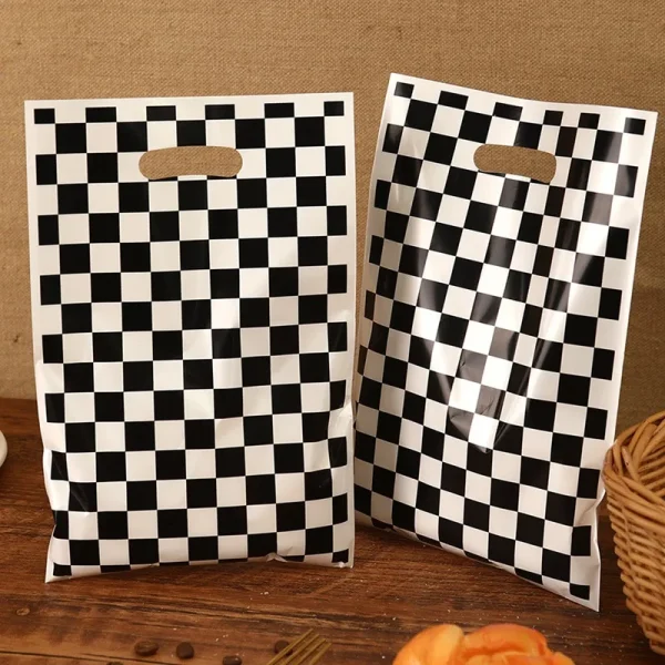 Black And White Checkered Bags Race Car Theme Party Favor Bag Goodie Candy Bags for Race Car Theme Birthday Party Decorations 5