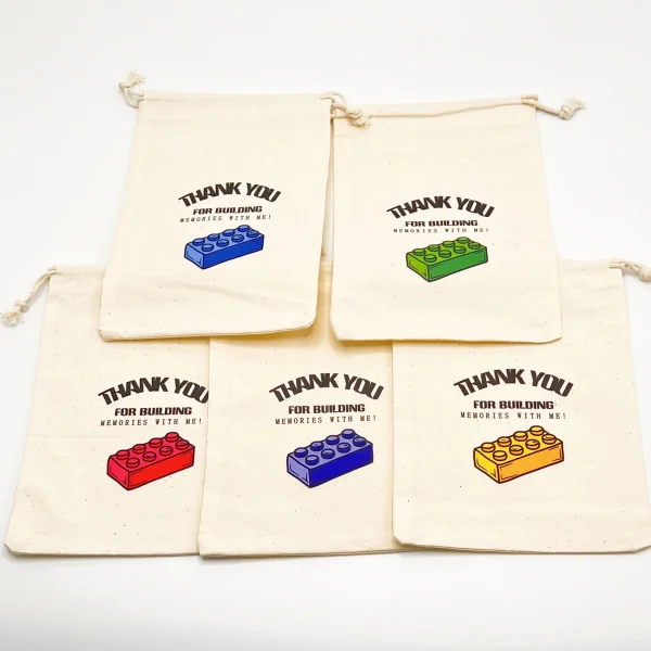 5pcs thank you For Building Memories with me Bags boy girl Birthday Party decoration gift Children's birthday bag 6