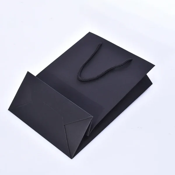 1pc High Quality Black Tote Bag Clothing Store Bag Exquisite Gift Bag Shopping Bag Supplies Multiple Sizes Available Paper Bag 4