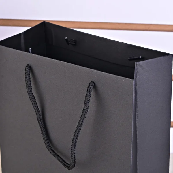 1pc High Quality Black Tote Bag Clothing Store Bag Exquisite Gift Bag Shopping Bag Supplies Multiple Sizes Available Paper Bag 5