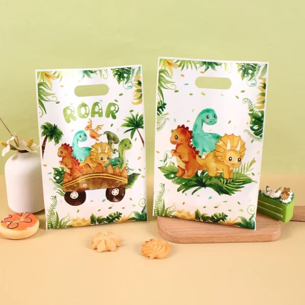10/20/50pcs Dinosaur Plastic Gift Bag Candy Bag Dinosaur Birthday Party Baby Shower Decor Kids Birthday Party Favors Supplies 3