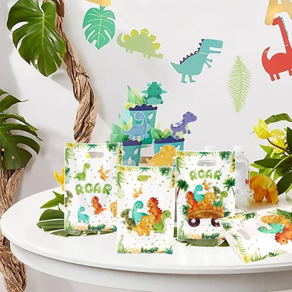 10/20/50pcs Dinosaur Plastic Gift Bag Candy Bag Dinosaur Birthday Party Baby Shower Decor Kids Birthday Party Favors Supplies 5