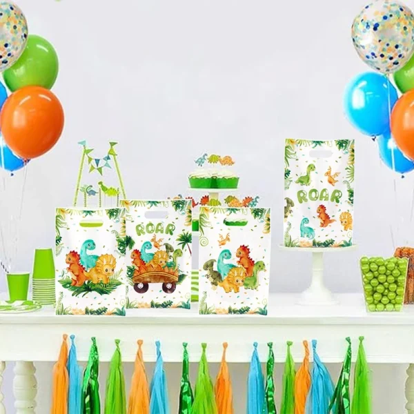 10/20/50pcs Dinosaur Plastic Gift Bag Candy Bag Dinosaur Birthday Party Baby Shower Decor Kids Birthday Party Favors Supplies 6