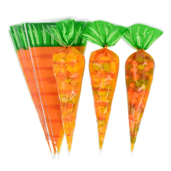 20/40pieces Easter Carrot Candy Bag Children's Day Spring Party Gifts DIY Packaging Decoration Birthday Baby Shower Supplies 1