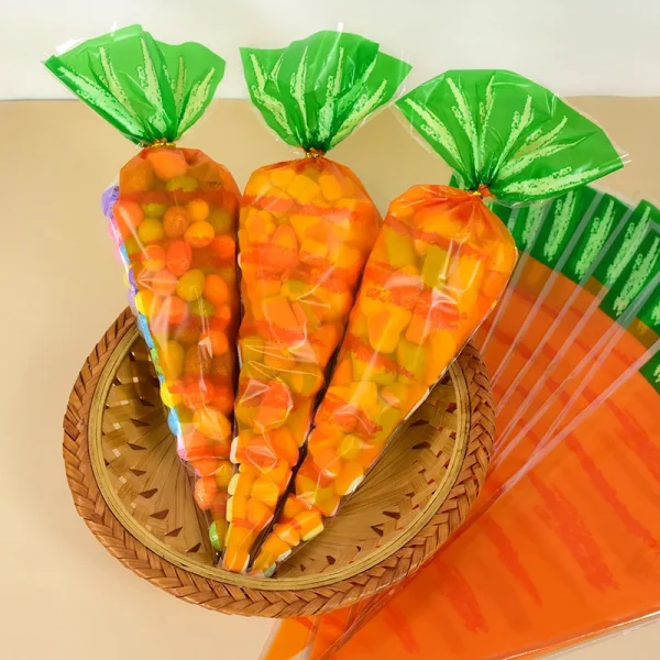 20/40pieces Easter Carrot Candy Bag Children's Day Spring Party Gifts DIY Packaging Decoration Birthday Baby Shower Supplies 2