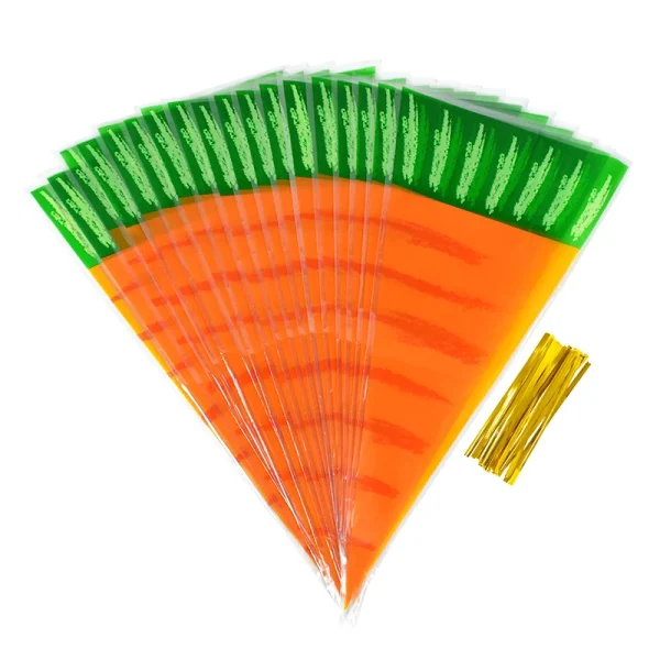 20/40pieces Easter Carrot Candy Bag Children's Day Spring Party Gifts DIY Packaging Decoration Birthday Baby Shower Supplies 4