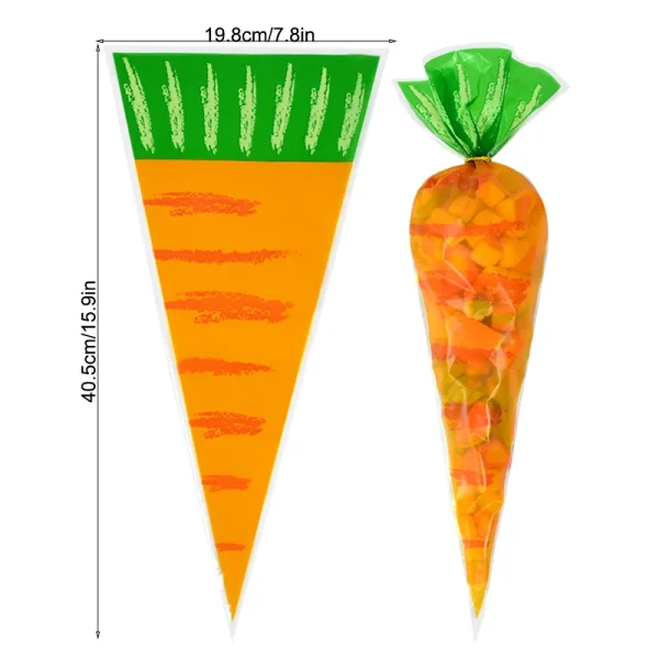 20/40pieces Easter Carrot Candy Bag Children's Day Spring Party Gifts DIY Packaging Decoration Birthday Baby Shower Supplies 6