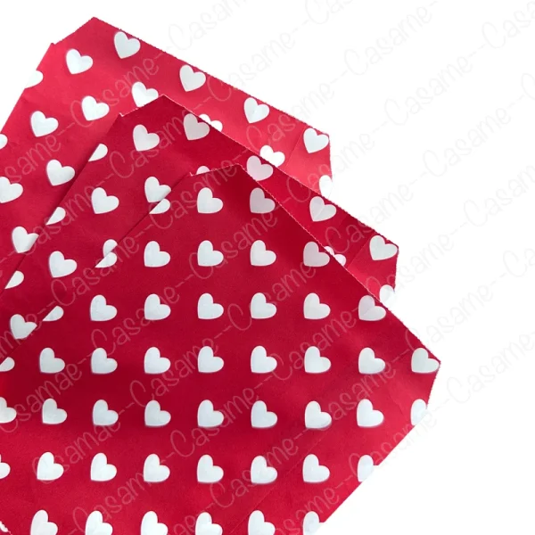 25 pcs Valentine's Day Gift Bags 13x18cm,  Red Heart Paper Treat Bags Small Favor Bags for Valentine's Party, Wedding, Birthday 3