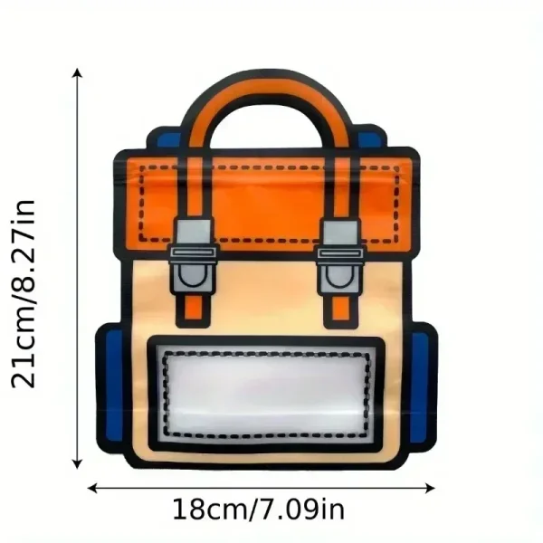 12/1PCS Creative Gifts Packaging Bags Cartoon School Bag Shape Candy Snack Self-lock Bags For Kids Birthday Party Decors Gifts 6