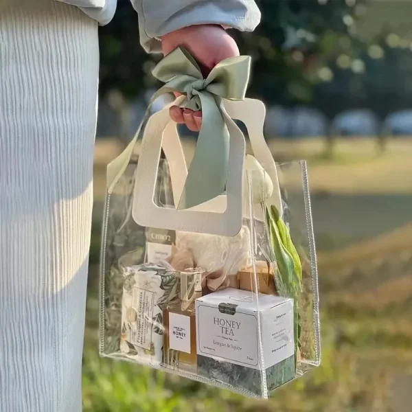 5/15 PVC Gift Bags Packing Bag with Handle Wedding Accessories Festival Souvenir Party Present Candy Jewelry Packaging Home 1