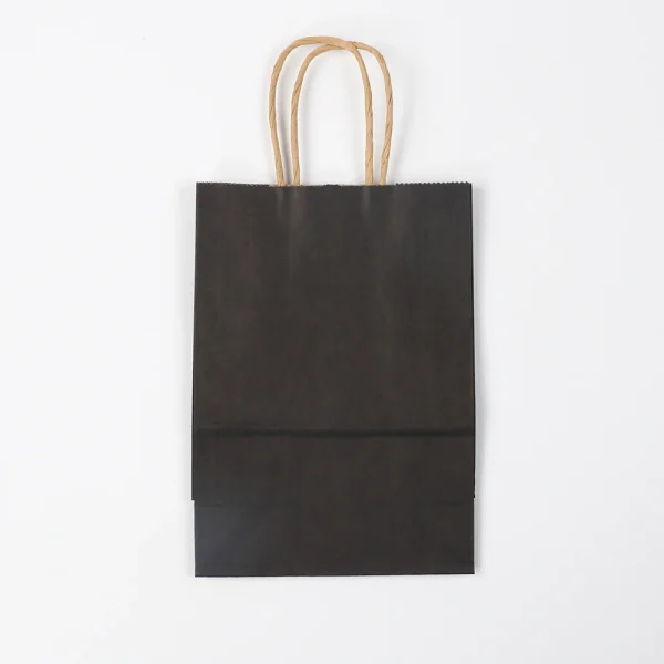 5/24Pcs Kraft Paper Bags Black Blue 16x22x8cm Reusable Gift Bag with Handle for Birthday Party Favor Wedding Christmas Shopping 6