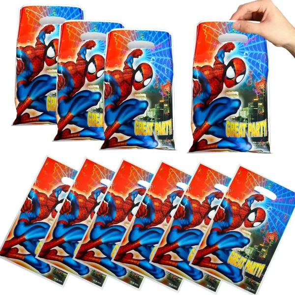 Spiderman Party Gift Bags Avengers Superhero Spider Candy Bags for Kids Boys Birthday Party Favors Festival Supplies 3