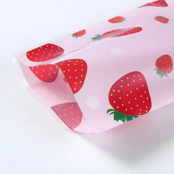25/50/100pcs Cookies Candy Bag Birthday Party Decor Cute Fruit Strawberry Homemade Baking Biscuit Wedding Party Supplies 4