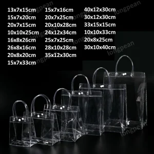 Gift Bags Clear Pvc Bag With Handles Reusable Plastic Tote Bags Transparent Shopping Bag Gift Packing Bag Handbag Storage Bag 1