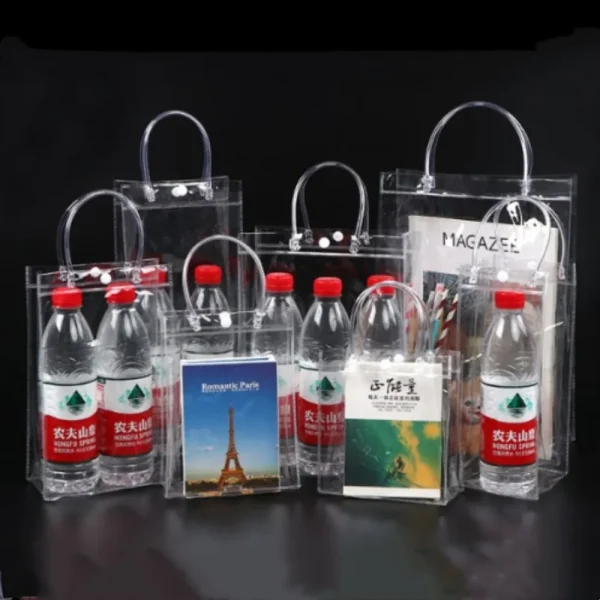 Gift Bags Clear Pvc Bag With Handles Reusable Plastic Tote Bags Transparent Shopping Bag Gift Packing Bag Handbag Storage Bag 6
