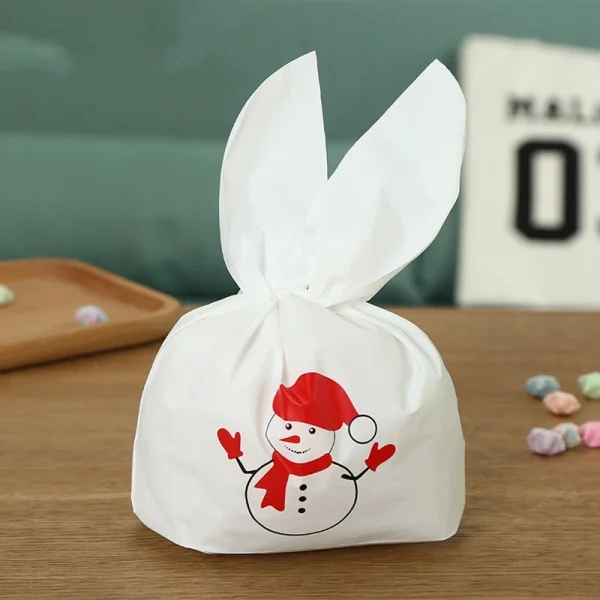 Special Price 50pcs 13.5x22cm Cute Rabbit Ear Plastic Bag Cookie Bags Christmas Gift Bags Candy Birthday Party Wedding Decorate 3