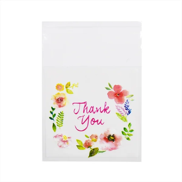 100Pcs Plastic Bags Thank you Cookie&Candy Bag Self-Adhesive For Wedding Birthday Party Gift Bag Biscuit Baking Packaging Bag 3