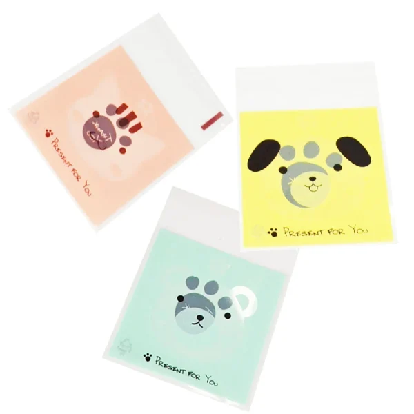100Pcs Plastic Bags Thank you Cookie&Candy Bag Self-Adhesive For Wedding Birthday Party Gift Bag Biscuit Baking Packaging Bag 6