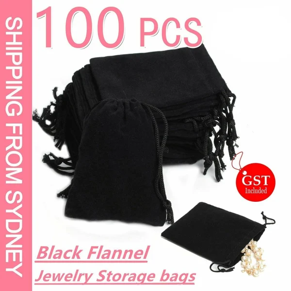 100pcs Velvet Bags 5x7 7x9 10x14cm Drawable Jewelry Packaging Bag Gift Wedding Party Display Present Sweets Packing Pouches 3
