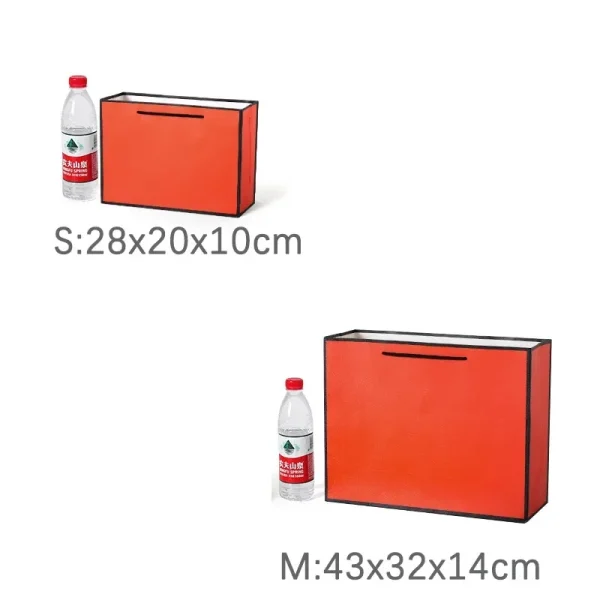 10Pcs Cardboard Paper Shopping Handbag Gift Packing Bags Portable Orange Wrapping Tote With Handles Sundries Storage Pouch 2