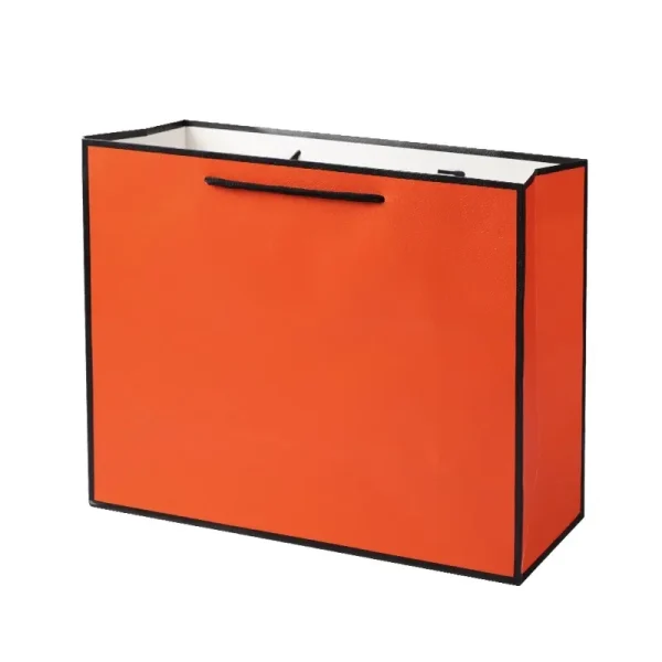 10Pcs Cardboard Paper Shopping Handbag Gift Packing Bags Portable Orange Wrapping Tote With Handles Sundries Storage Pouch 5
