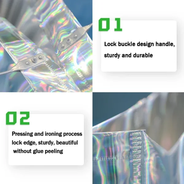 5PCS Multi Color Handheld Gift Bag Waterproof Thickened Laser Gift Bag Suitable for Shopping Mall Birthday Parties Wedding 3