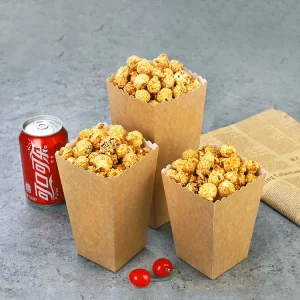 6/12/18pcs Pure Brown Kraft Popcorn Boxes Container Birthday Movie Party Favors Treat Bags Wedding Bridal Favor Guests Gifts Box 1