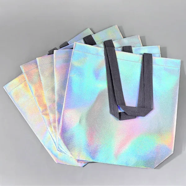 10Pcs Laser Silver Gift Bag with Handles Christmas Gift Packaging Birthday Wedding Favors for Guest Bachelorette Party Supplies 5