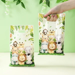 Jungle Animals Hand Bags Safari Birthday Gift Bags Wild One Birthday Decoration Jungle Birthday Candy Bags Baby Shower Decor 1