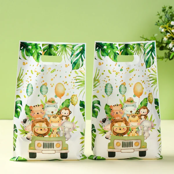 Jungle Animals Hand Bags Safari Birthday Gift Bags Wild One Birthday Decoration Jungle Birthday Candy Bags Baby Shower Decor 3