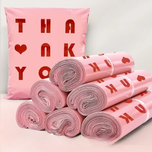 Pink Thank You Courier Bag Express Mailing Pouch Shipping Packaging Bags for Store Self Seal Clothing Courier Parcel 10Pcs 1